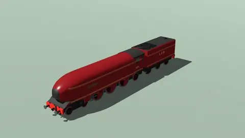 LMS streamlined Coronation class locomotive in crimson