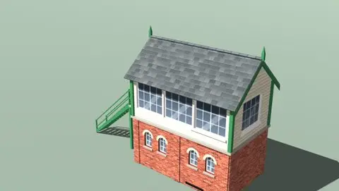 Brick and timber signal box